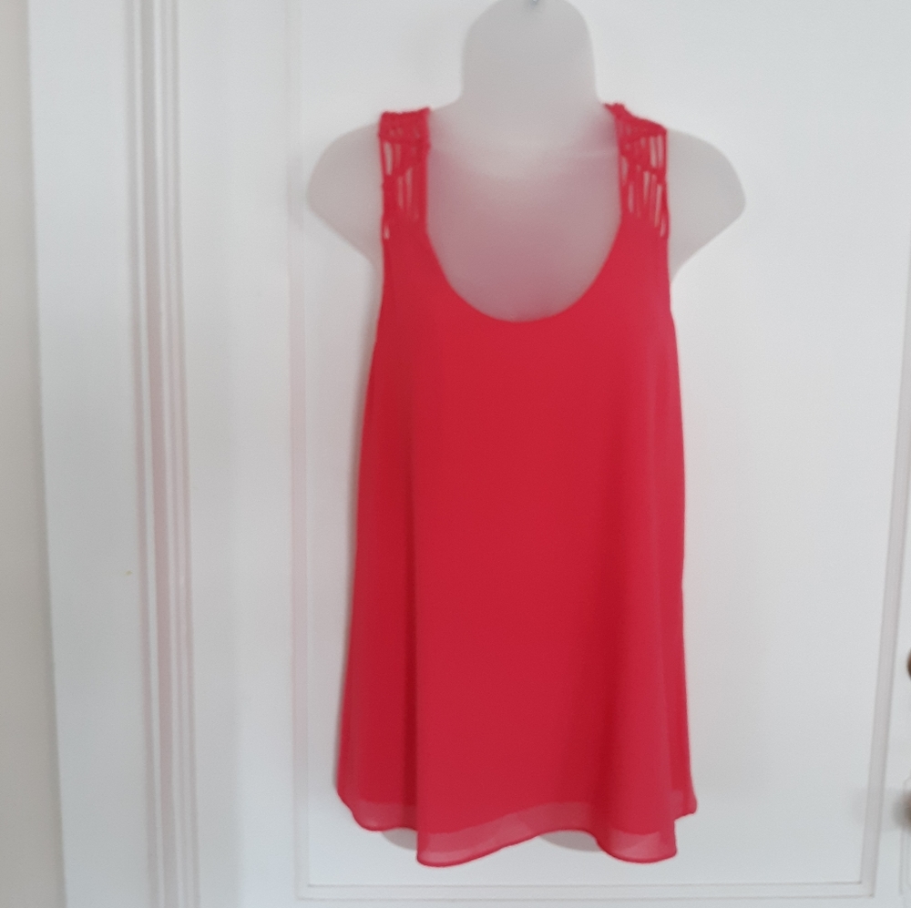 NAKED ZEBRA Racerback Tank Top Coral Medium